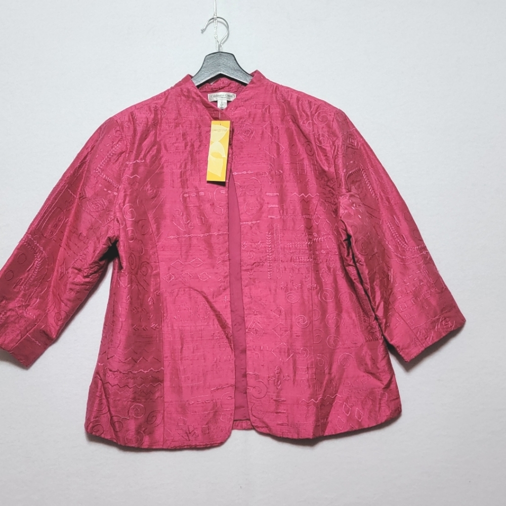 NWT!!! Coldwater Creek Women's Pink Silk Jacket SIZE‎ L. #687